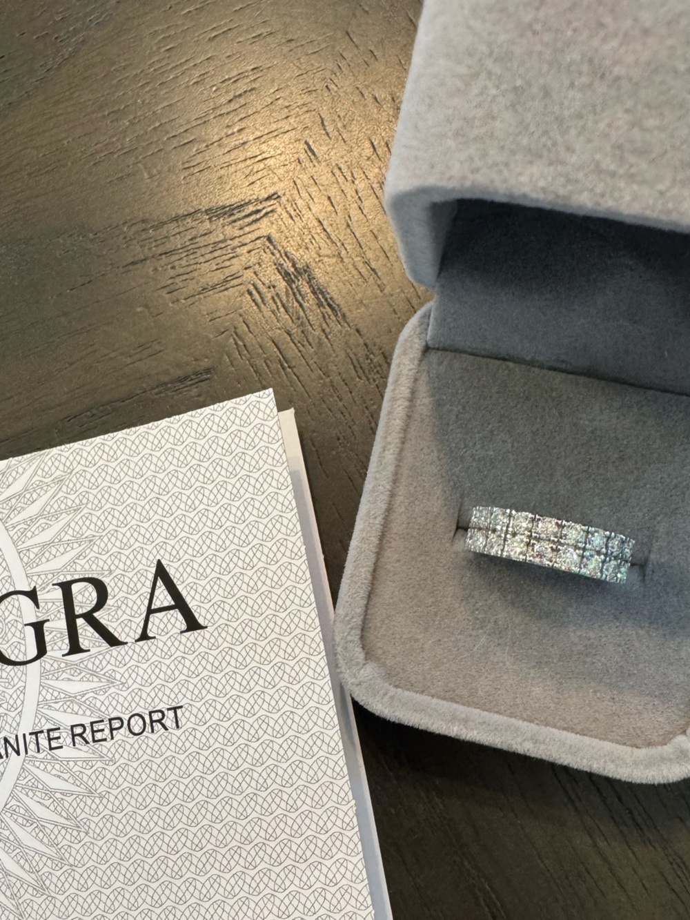 GRA Certified moissanite diamond 925 sterling silver ring